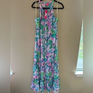 NWT Lilly Pulitzer lulianna maxi dress in amethyst tiny mermaid in the shade